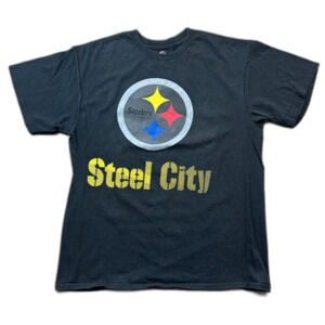 Pittsburgh Steelers 2016 Schedule Majestic Steel City T Shirt Black Men's L NFL